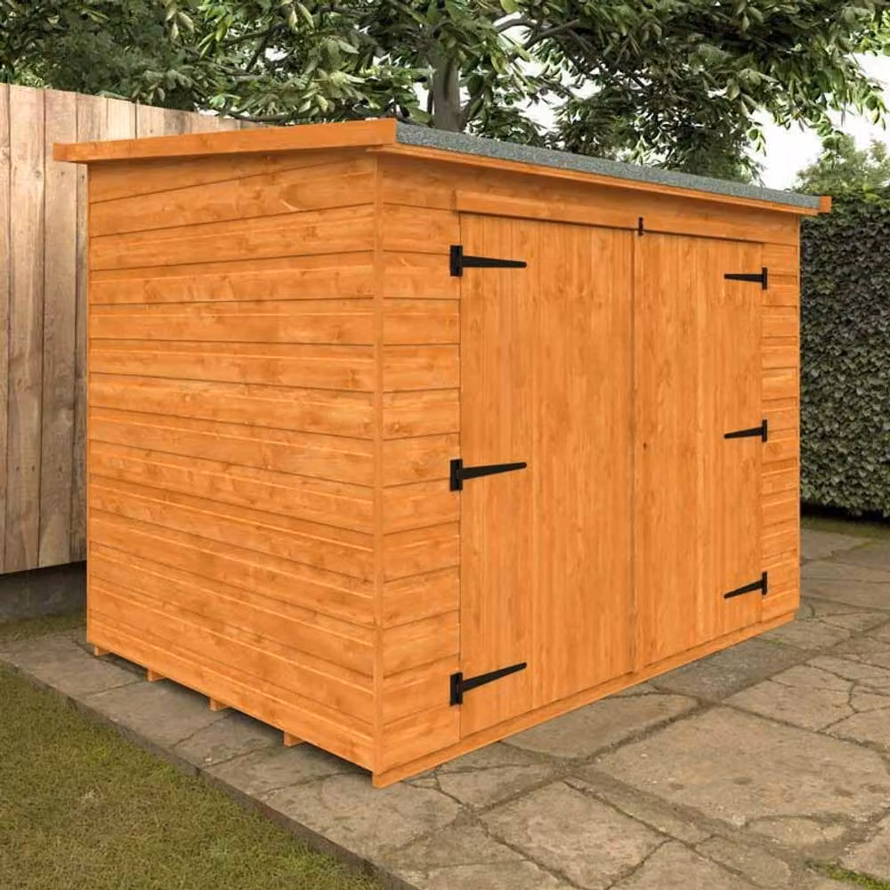 Buttercup Farm Pent Compact 12mm Wooden Garden Shed in Burnt Orange – 2