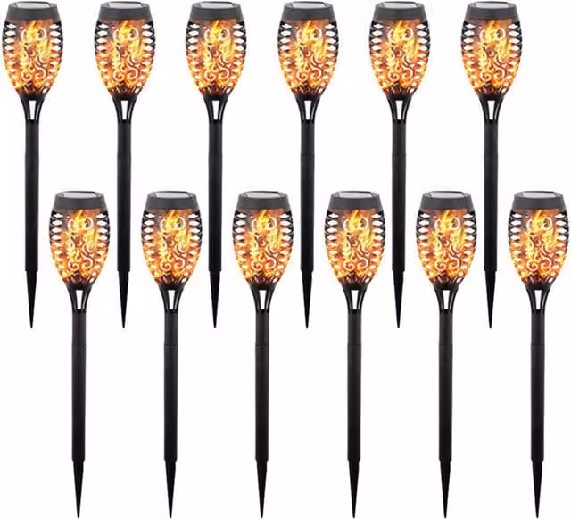 Latto Solar LED Outdoor Pathway Lights in Black with Warm White Twilight Sensor