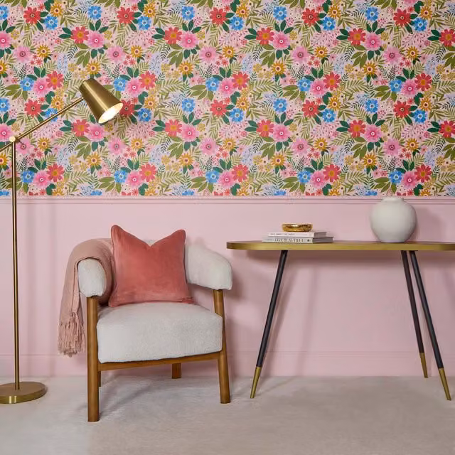 I Love Wallpaper Perfect Petals Floral Botanical Wallpaper in Pink and Multicolour
