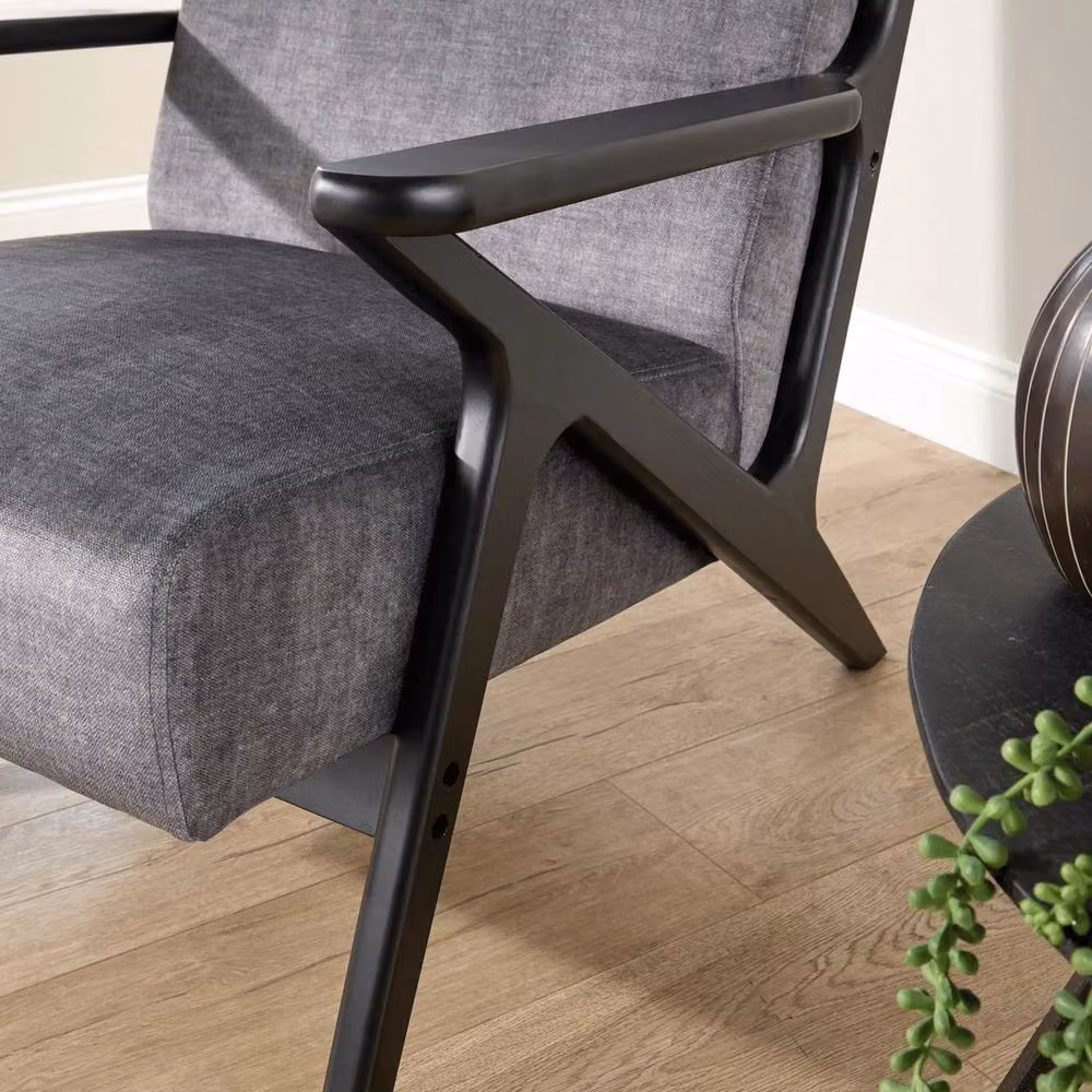 FORGEVIO Modern Upholstered Accent Armchair in Grey – 3