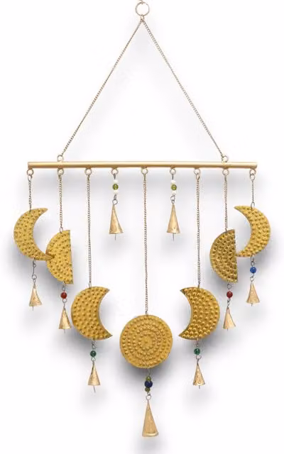 KDMK Gold Brass Moon Phases Hanging Chimes