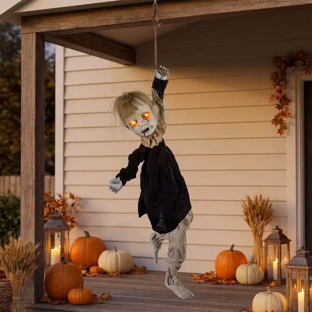 Garden Greatness Hanging Haunted Animated Moving Girl Halloween Decoration, Multicolour