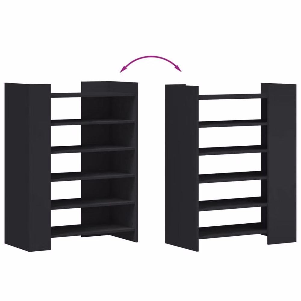 Berkfield Home Black Shoe Cabinet, W/D/H: 74.5 x 37.5 x 100 cm – 5