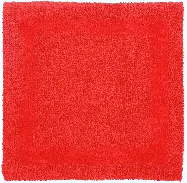 Homescapes Luxury Square Cotton Bath Mat, Red, W/D/H: 50 x 50 x 0.5 cm – 1