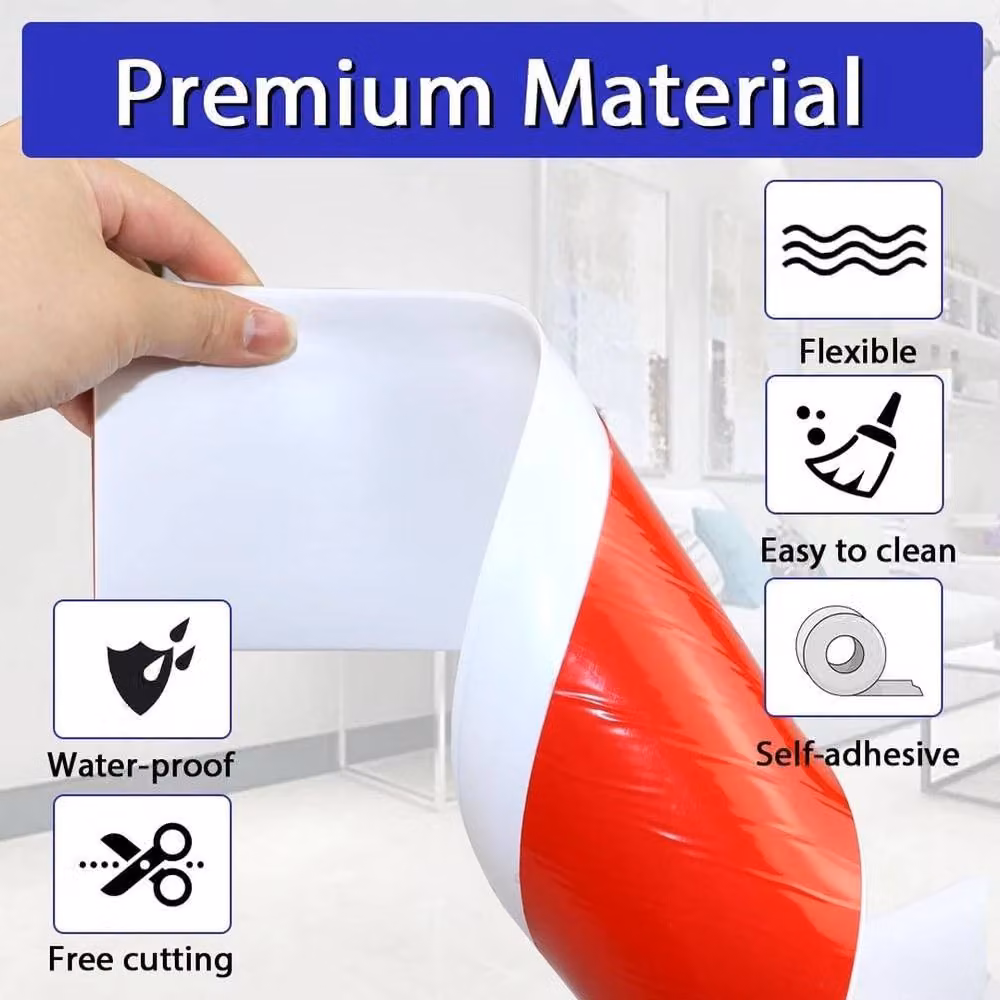 Kelvenix White Flexible Self-Adhesive PVC Skirting Board Trim – 3