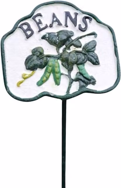 Gifts Direct 2 U Metal Beans Vegetable Plant Marker Sign, Multicolour Floral Design – 2