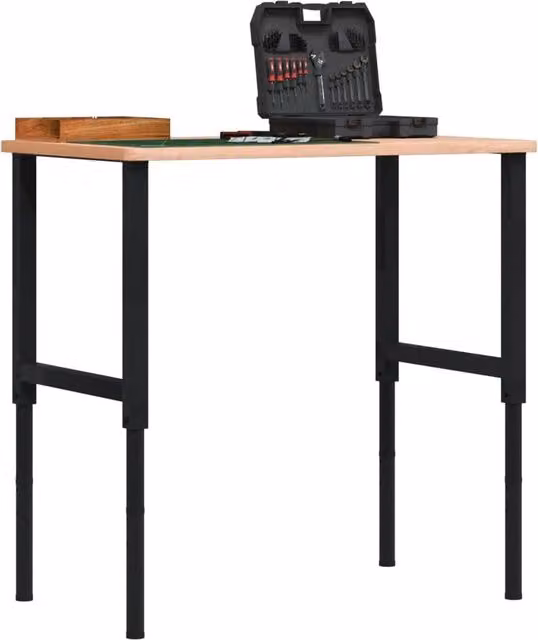 Berkfield Home Adjustable Metal Work Bench Frames, 2 Pack, Black, W: 55 cm, H: 69-95.5 cm – 1