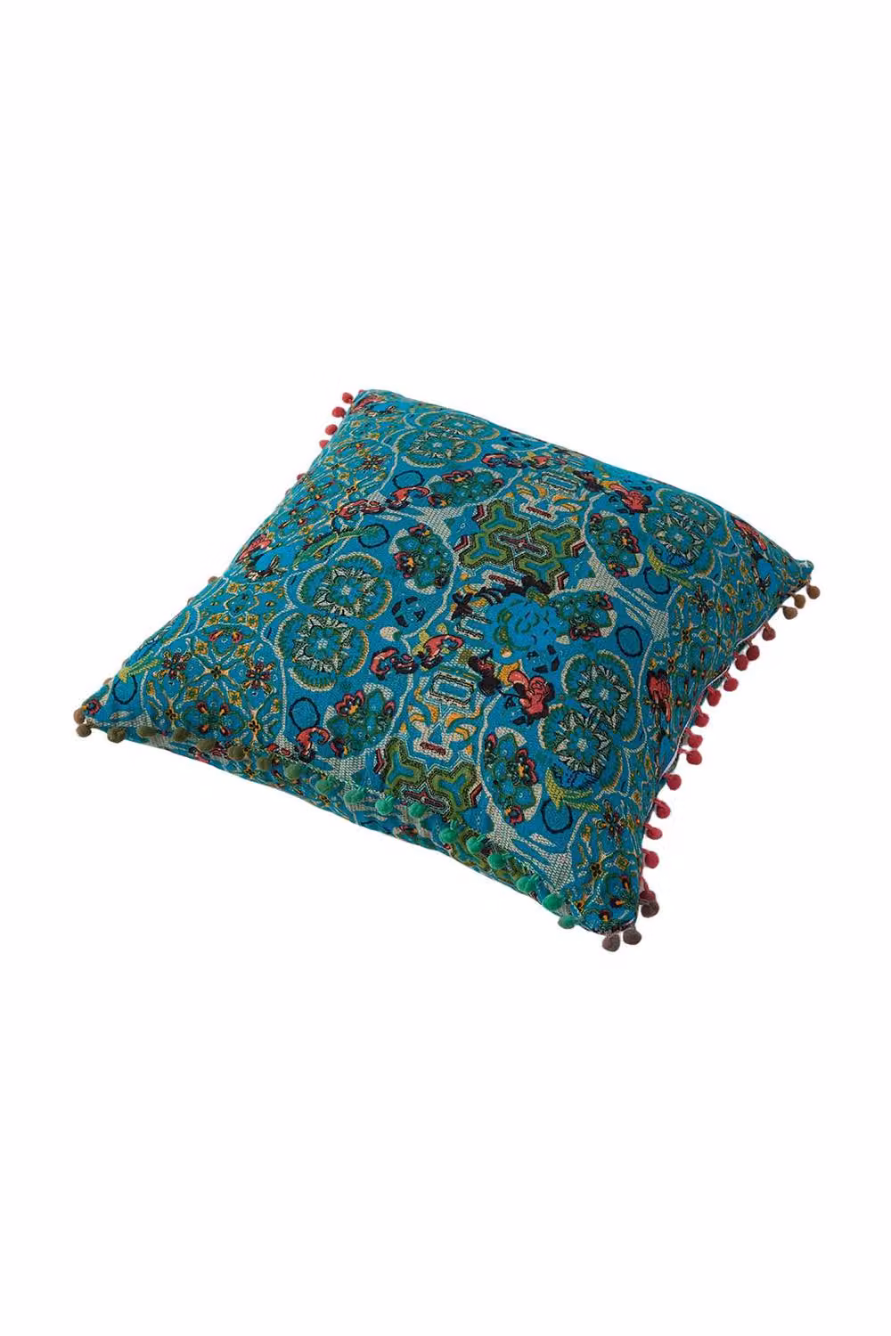 Living and Home Pack of 2 Blue Exotic Pattern Linen Throw Pillows with Inserts, W/D/H: 45 x 45 x 45 cm – 4