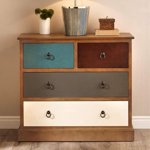 Pacific Lifestyle Multicoloured Untreated Wooden 4 Drawer Unit
