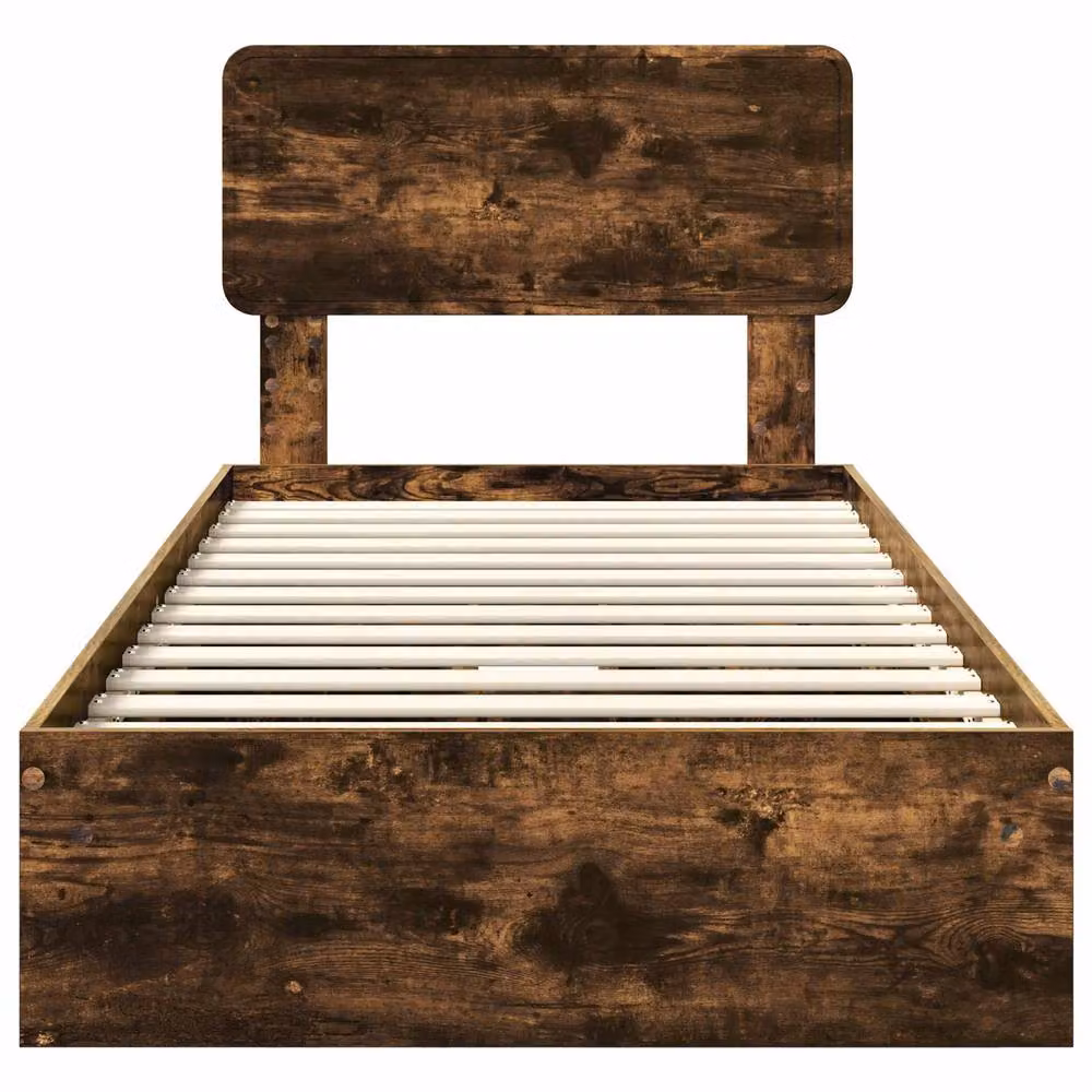Berkfield Home Modern Storage Bed with Drawers in Smoked Oak Brown, W/D/H: 100 x 200 cm – 4