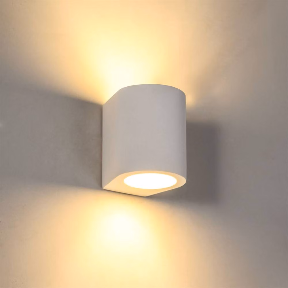 First Choice Lighting Set of 2 White Plaster G9 Wall Lights – 2