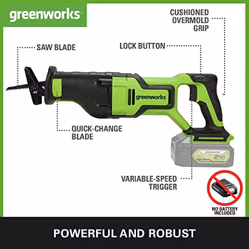 Greenworks 24V Brushless Reciprocating Saw in Green – 2