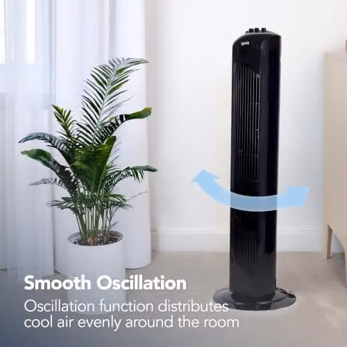 Igenix DF0030BL Oscillating Tower Fan with Timer and Overheat Protection, Black – 5