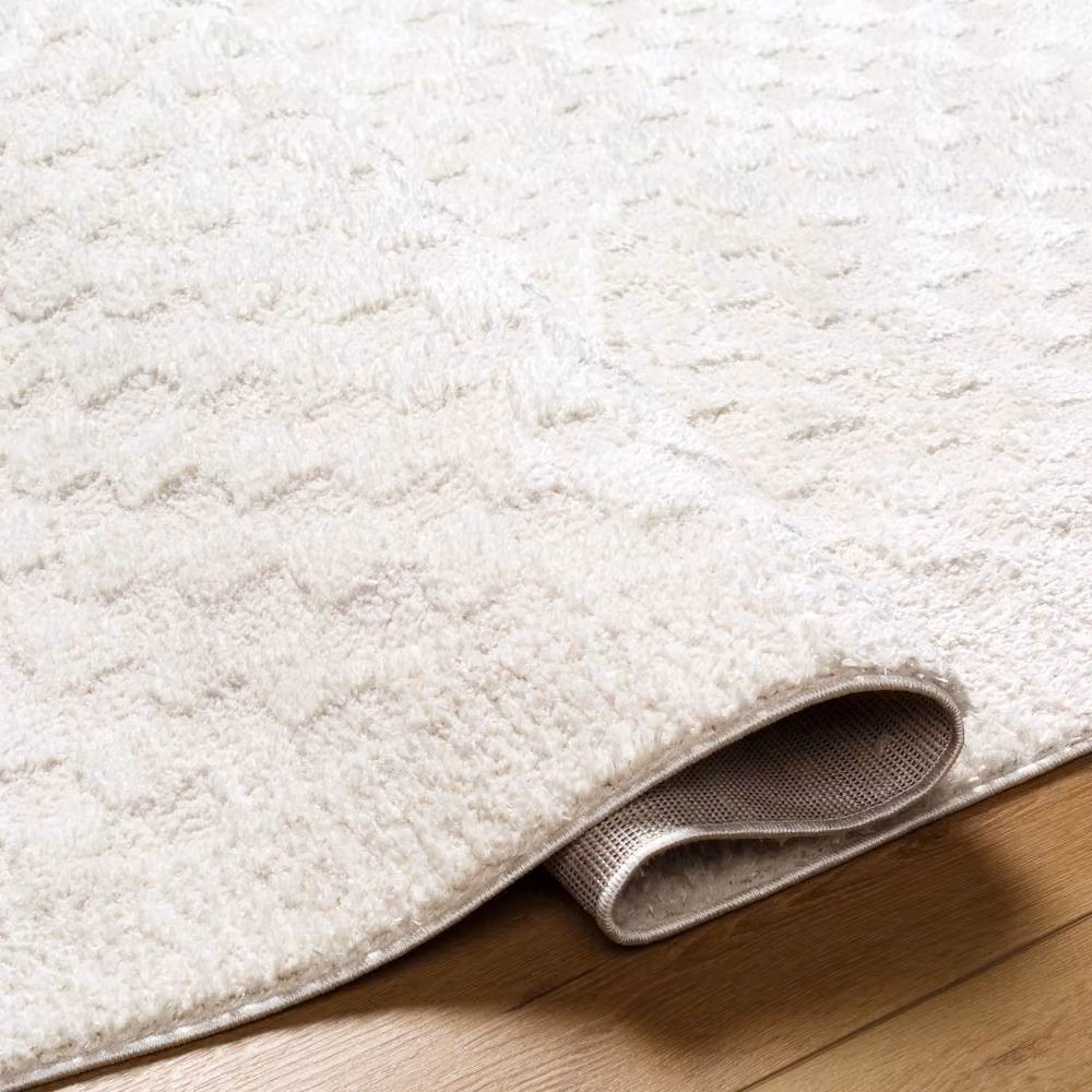 Livabliss Freud Modern Checkerboard High Pile Living and Dining Room Rug in White, Black and Brown, W: 80 cm, L: 220 cm – 2