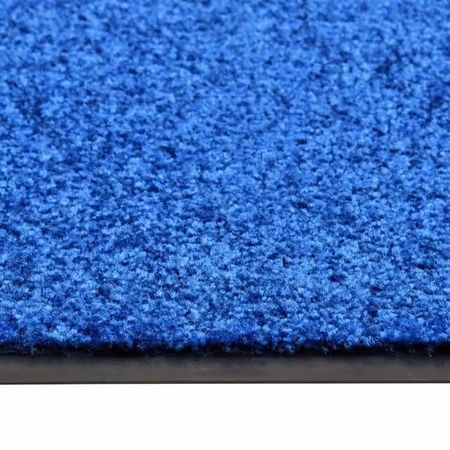 Berkfield Home Pliable Washable Non-Slip Blue Doormat, W/D/H: 90 x 150 x 0.9 cm