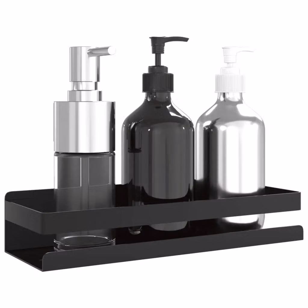 Berkfield Home Matt Black Shower Shelf, Rustproof Brushed 304 Stainless Steel, W/D/H: 30 x 10 x 6 cm – 3