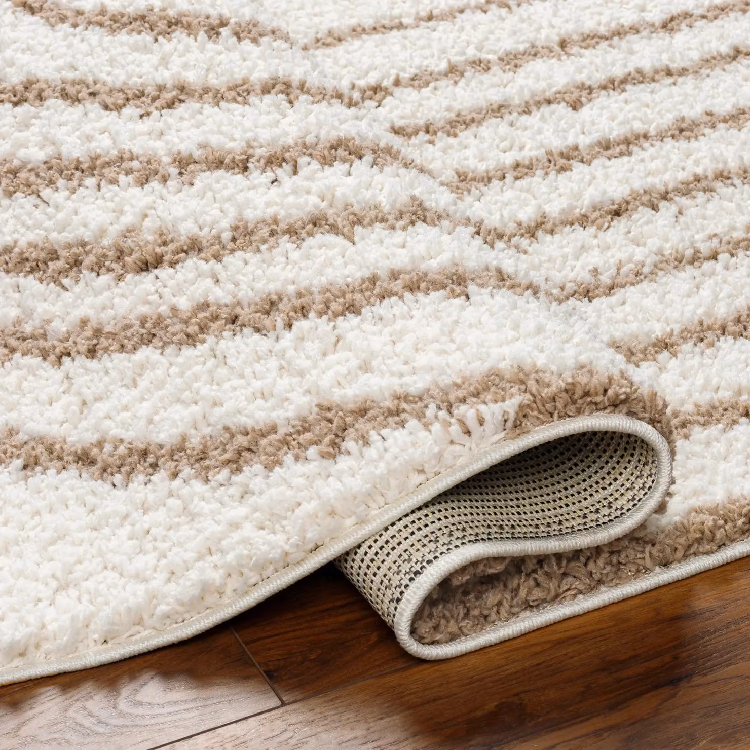 Livabliss Birmingham Shaggy Plush Pile Living Room Rug in Tan, W: 160 cm, D: 215 cm – 3
