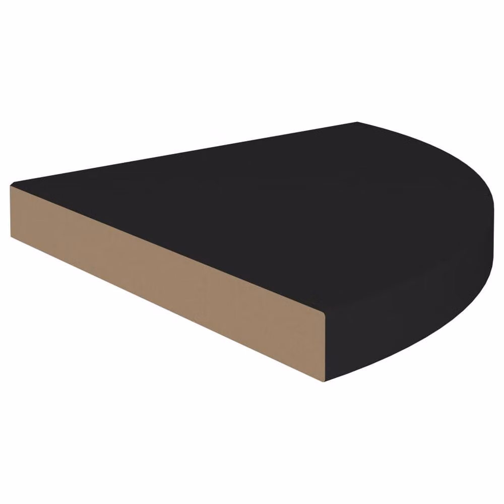 Berkfield Home Durable Floating Corner Shelves, 2 Pack, Black, W/D/H: 35 x 35 x 3.8 cm – 4