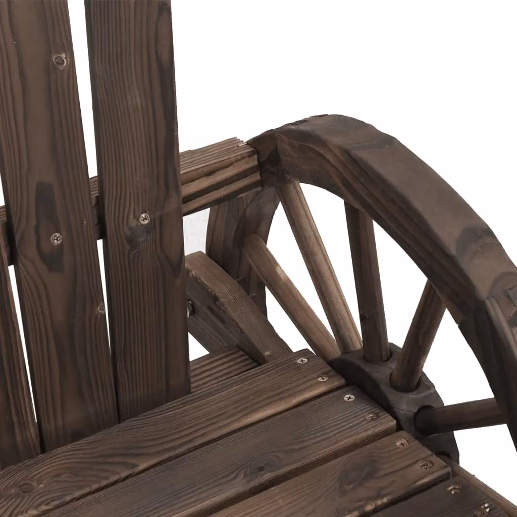 Berkfield Home Rocking Adirondack Chair in Brown Solid Fir Wood – 5