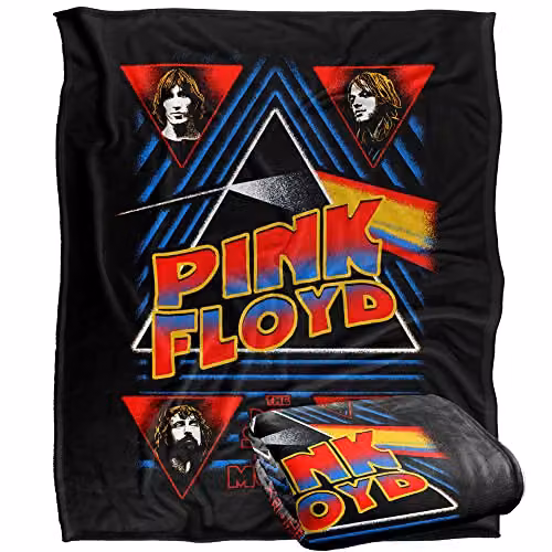 LOGOVISION Pink Floyd Dark Side Super Soft Fleece Throw Blanket, White, W/D/H: 152 x 127 cm – 1