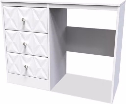 Welcome San Jose Single Pedestal Dressing Table in White Glossy MDF