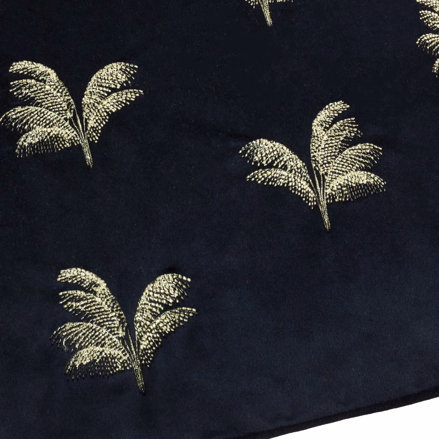 Paoletti Black Velvet Floral Embroidered Square Cushion, W/D/H: 45 x 45 x 45 cm – 4