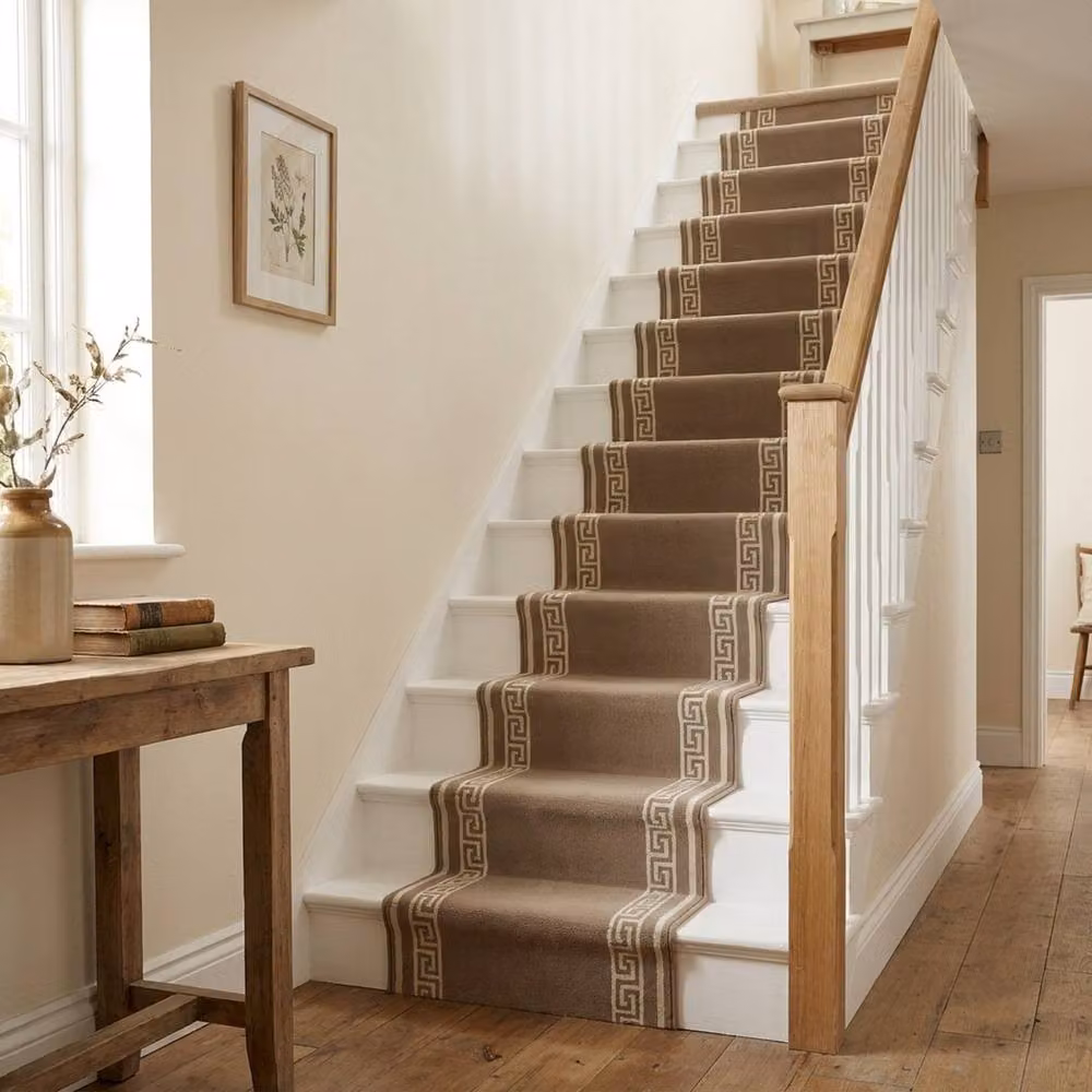 runrug Soft and Comfortable Stair Runner in Light Brown, W: 70 cm, L: 510 cm – 6
