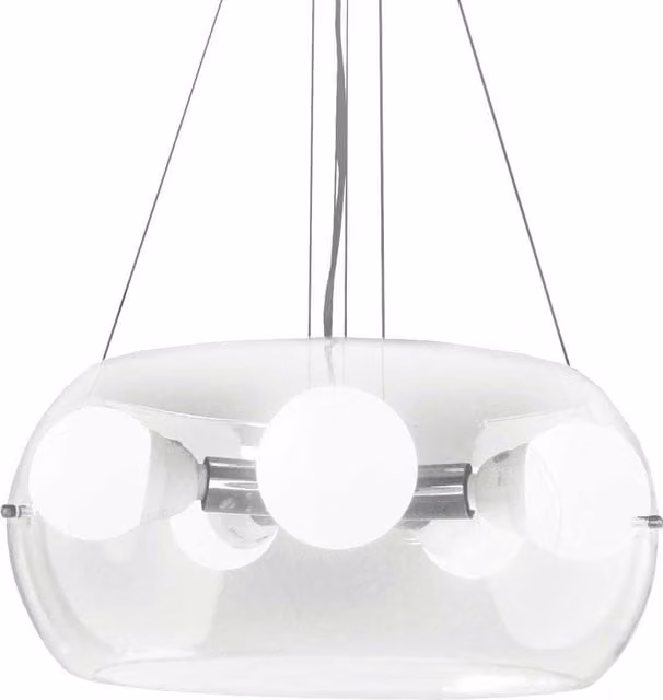 Netlighting Audi 5 Light Ceiling Pendant with Transparent Glass and Chrome Finish, E27 – 1