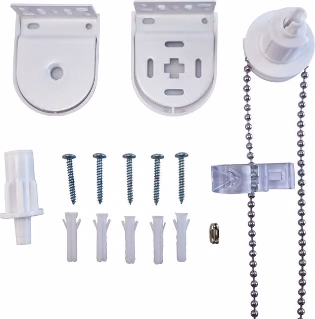 Furnished All Metal 25mm Roller Blind Repair Kit in White