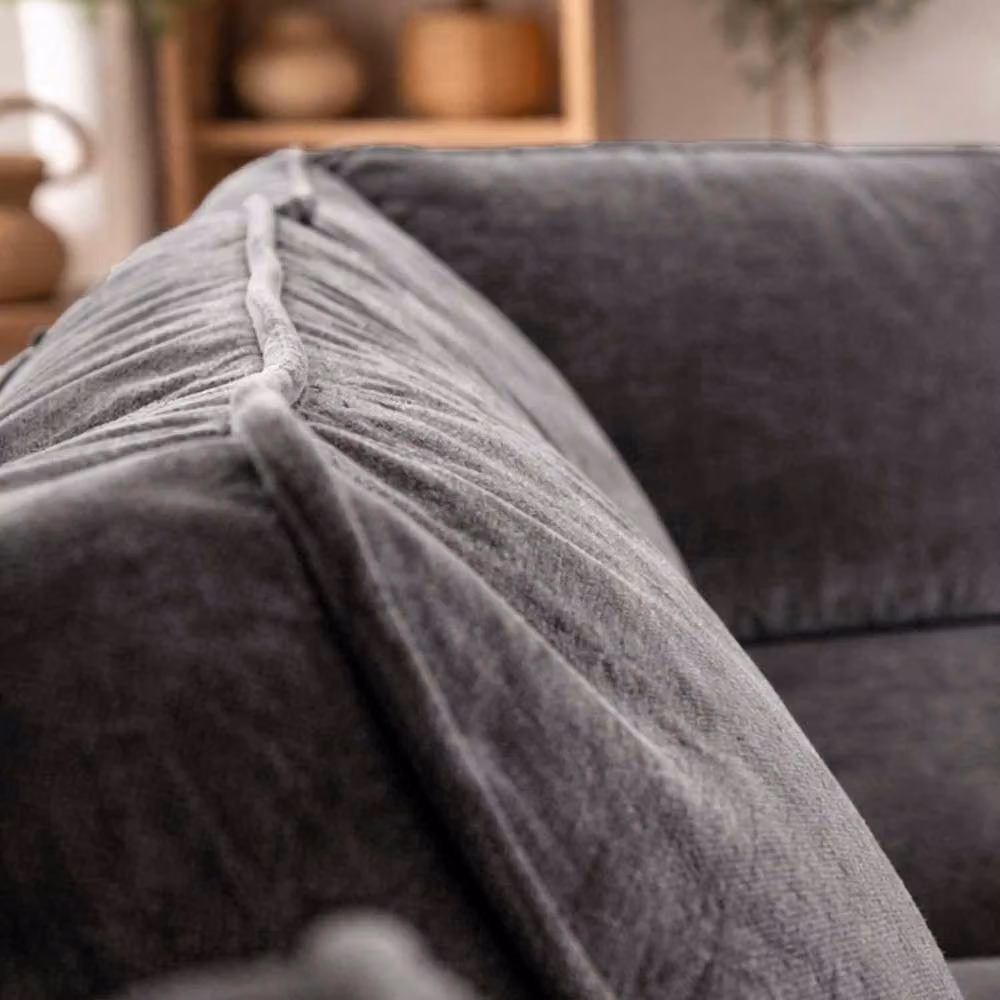 Furnishings For Less UK Ascot 5 Seater L-Shape Corner Sofa in Charcoal Chenille Fabric with Removable Covers and Scatter Cushions – 4