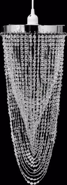 Berkfield Home Industrial Suspended Pendant Chandelier in Black and Transparent Crystal, W/D/H: 22 x 22 x 58 cm – 1
