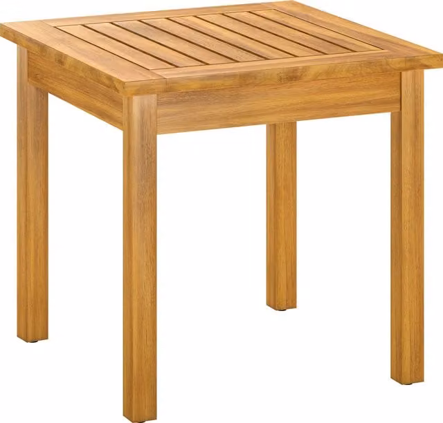 Outsunny Acacia Wood Coffee Table and Patio Side Table with Slatted Top, Brown, W: 48 cm, D: 46 cm, H: 30 cm – 1