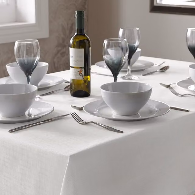 Terrys Plain White Polyester Tablecloth