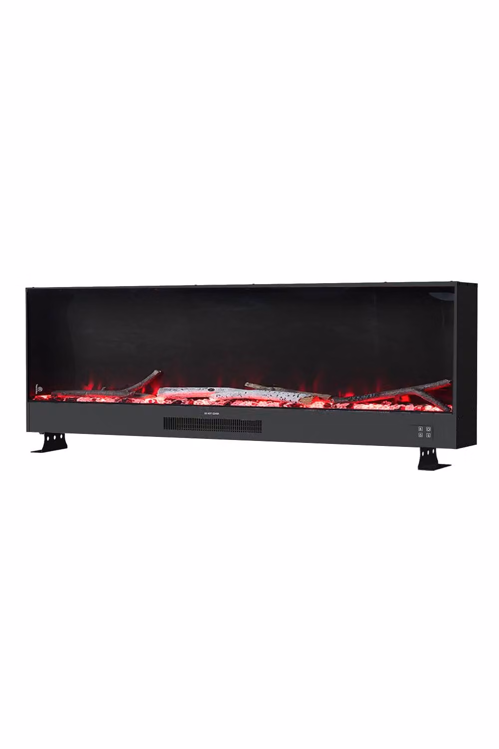 H&O Direct Black Wall-Mounted Recessed Rectangular Electric Fireplace with App Control – 2
