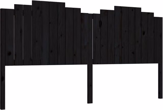 Berkfield Home Rustic Black Solid Pine Wood Bed Headboard W/D/H: 206 x 4 x 110 cm
