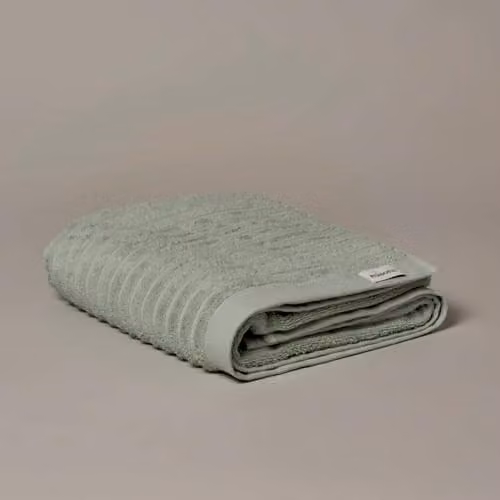 Misona Organic Cotton Ribbed Bath Sheet, Green, W: 100 cm, L: 150 cm – 1