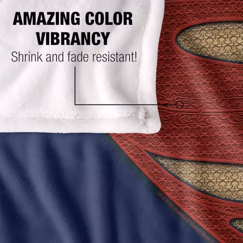 LOGOVISION Batman v Superman Super Movie Logo Silky Touch Super Soft Fleece Throw Blanket, Blue, W/D/H: 91 x 147 cm – 3