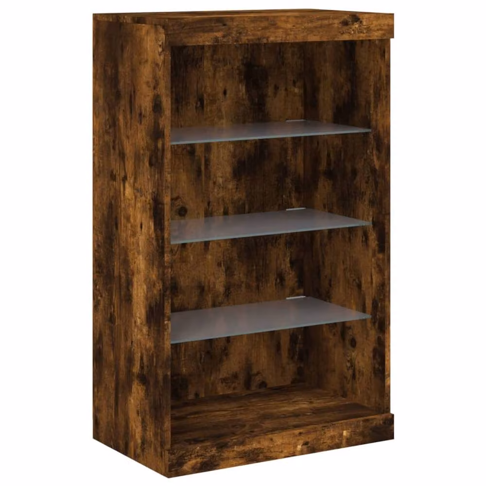 Berkfield Home Sideboard with Integrated LED Lights in Smoked Oak Brown, W: 181.5 cm, D: 37 cm, H: 100 cm – 6