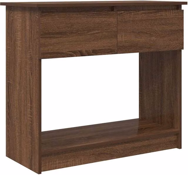 Berkfield Home Modern Console Table with Drawers, Brown Oak, W: 85.5 cm, D: 38.5 cm, H: 74.5 cm