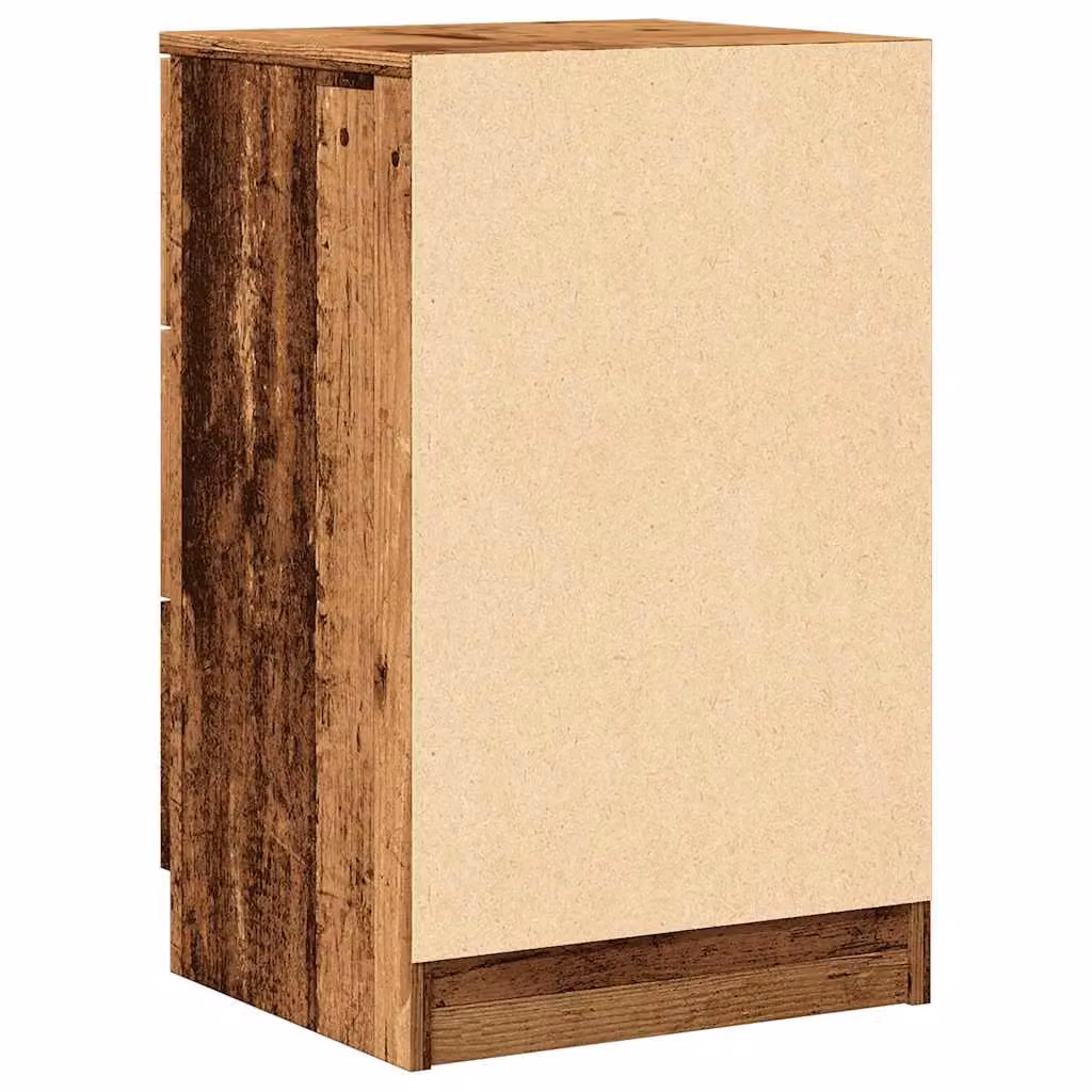 Berkfield Home Set of 2 Bedside Cabinets in Old Wood Brown, W/D/H: 40 x 36 x 65 cm – 5