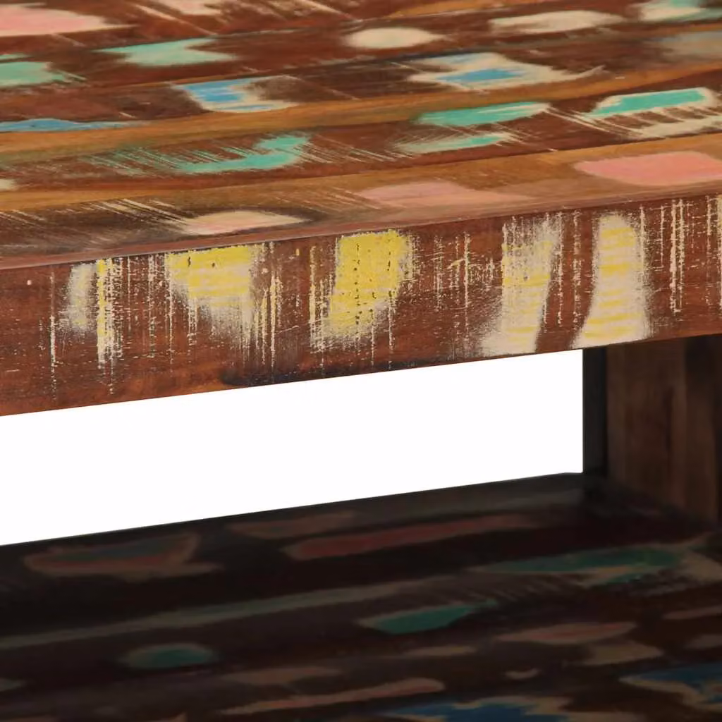 Berkfield Home Multicolour Reclaimed Solid Wood Coffee Table W: 70 cm, D: 50 cm, H: 38 cm – 5