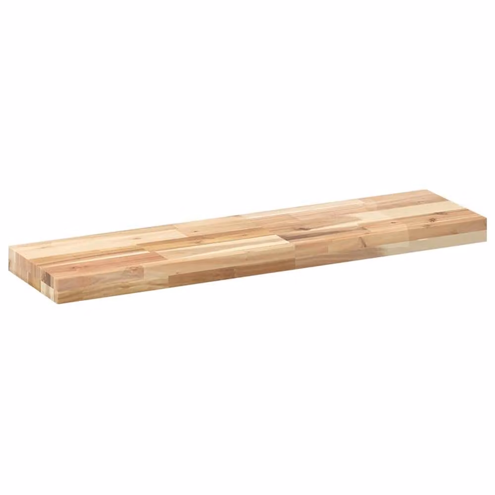 Berkfield Home Floating Shelf in Brown Untreated Solid Acacia Wood, W/D/H: 100 x 20 x 4 cm – 2