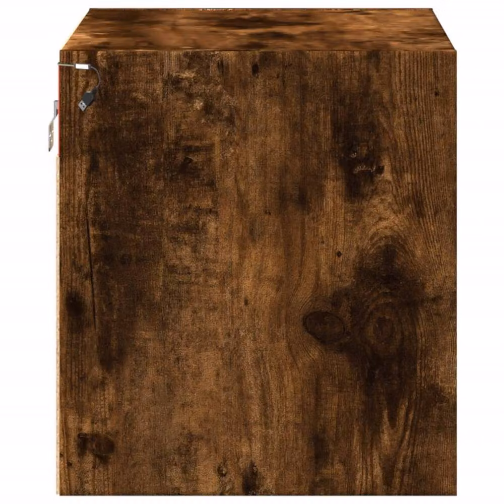 Berkfield Home Set of 2 Wall-mounted Bedside Cabinets with Integrated LED Lights in Smoked Oak Brown – 5