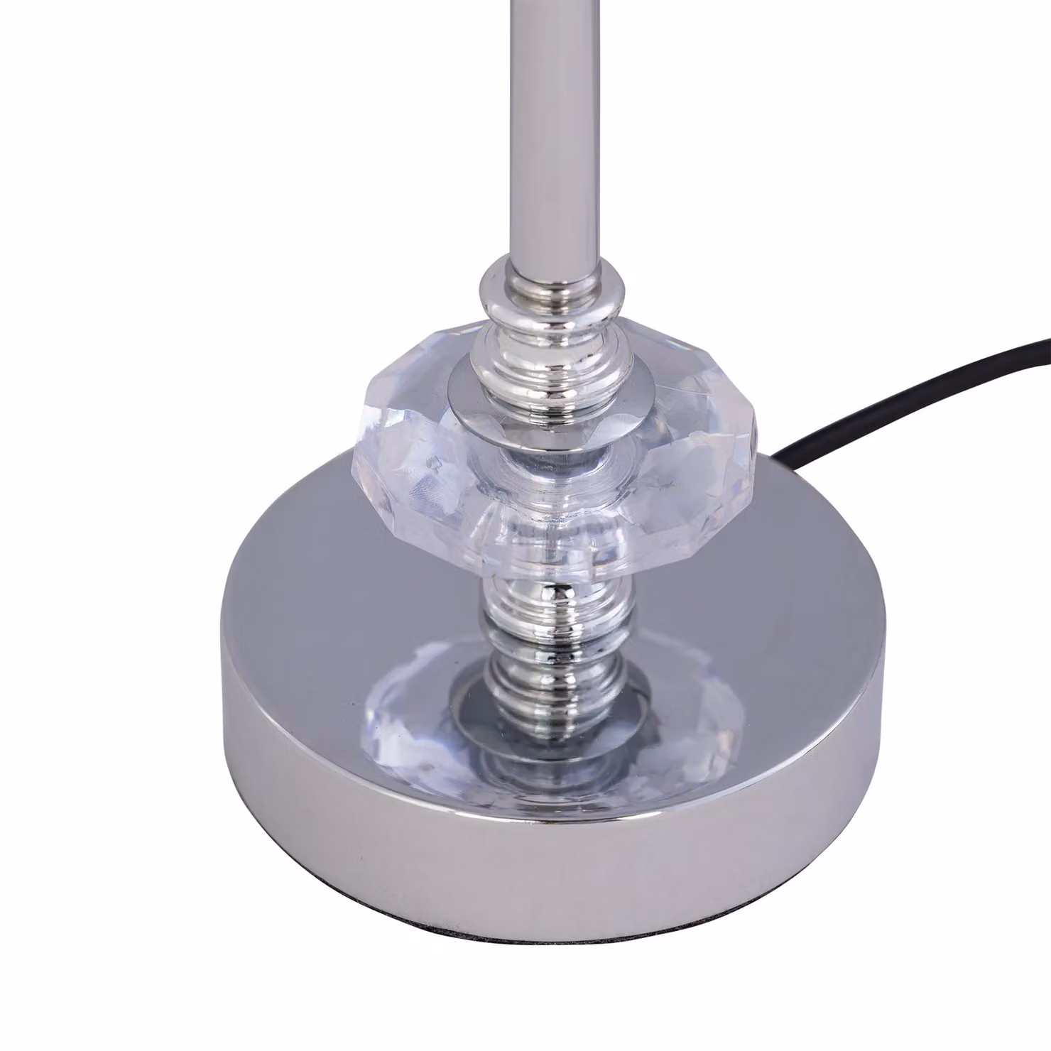 First Choice Lighting Chrome Jewelled Table Lamp with Red Fabric Fern Shade in Silver, H 33.0 cm x W 15.5 cm x D 15.5 cm – 4