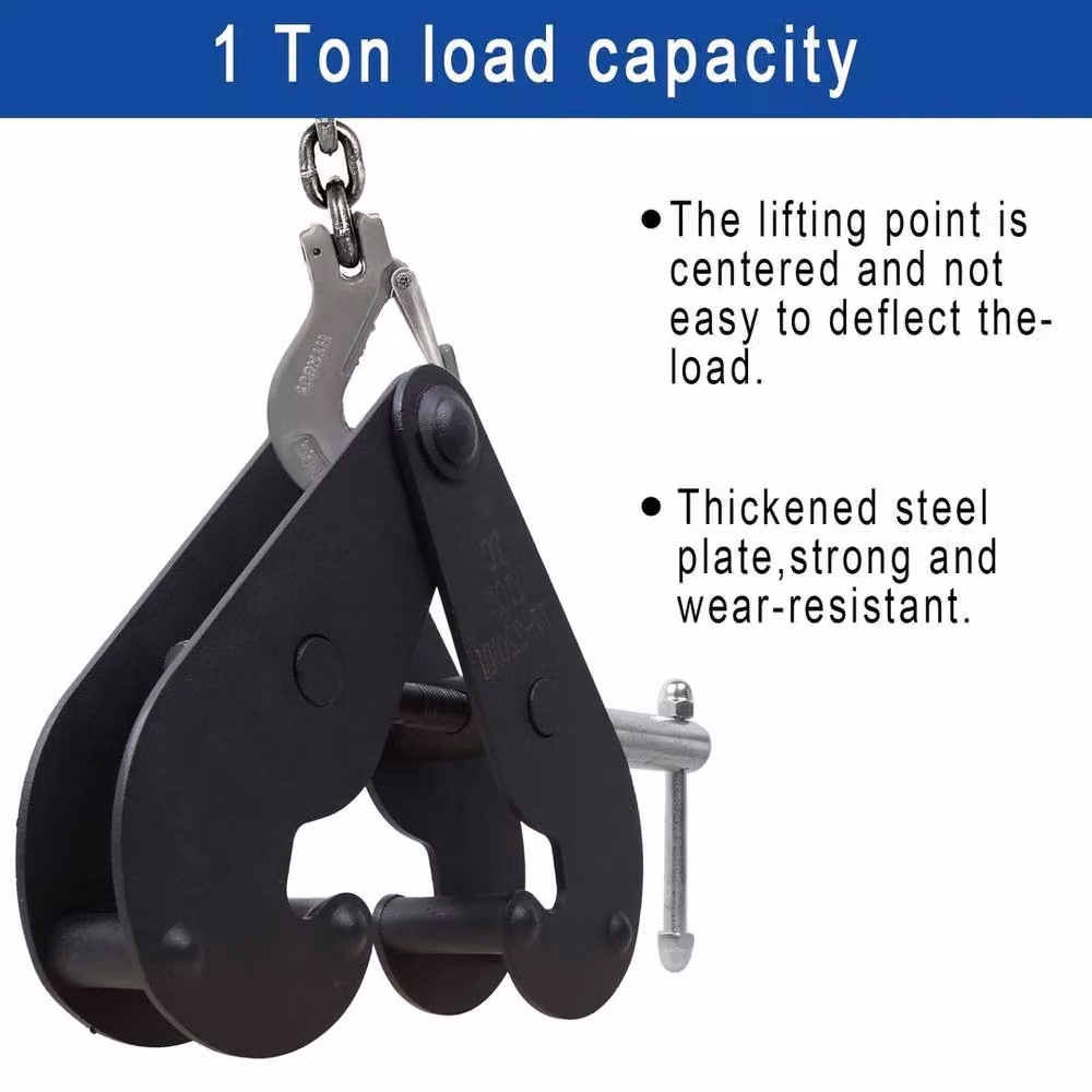 Havendro Black Steel Adjustable Girder Clamp 2200lbs (77-220mm) – 5