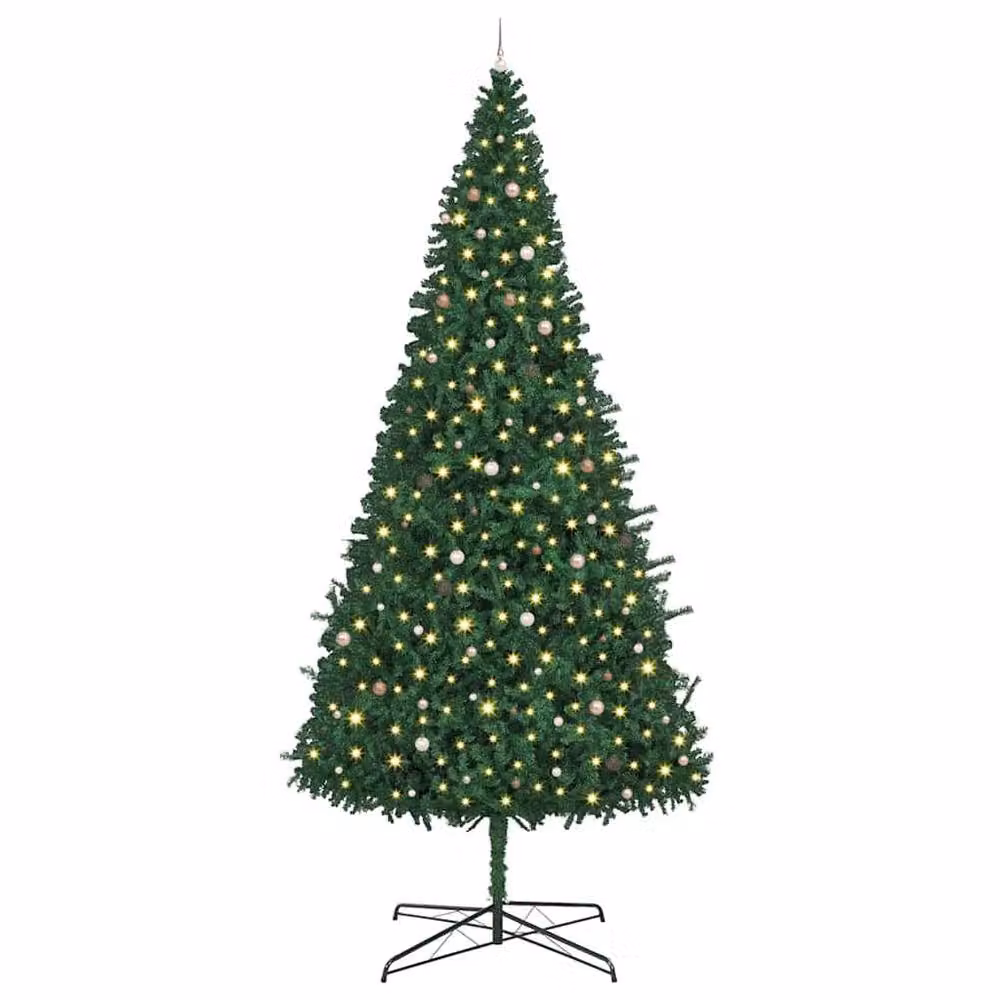 Berkfield Home Green PVC Christmas Tree with Decorative String Lights, Height: 400 cm – 3