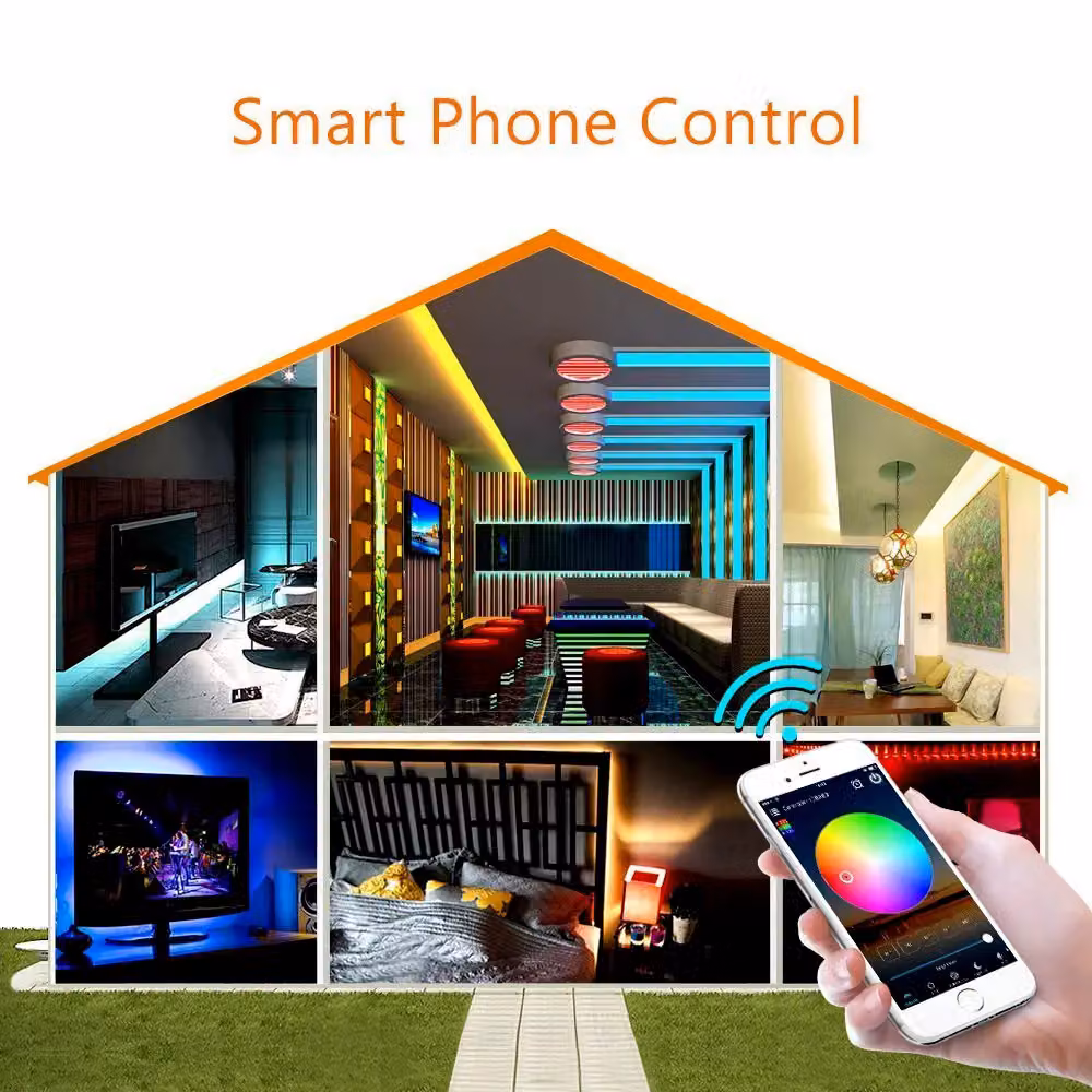 ENER-J Smart Wi-Fi RGB LED Strip Light Kit, Multicolour and White, IP65 12V, 5m – 4