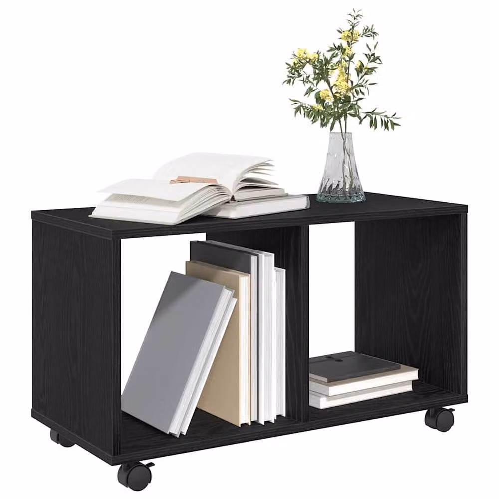 Berkfield Home End Table with Wheels, Black Oak, W/D/H: 72 x 33 x 42.5 cm – 3