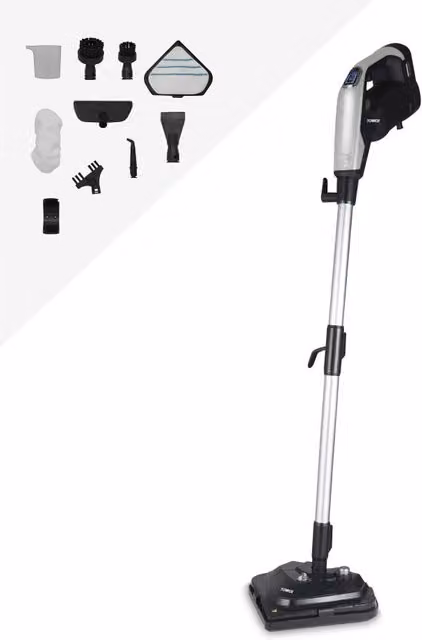 Tower TSM12 Multi-Functional 12-in-1 Steam Mop, Black & Platinum – 1