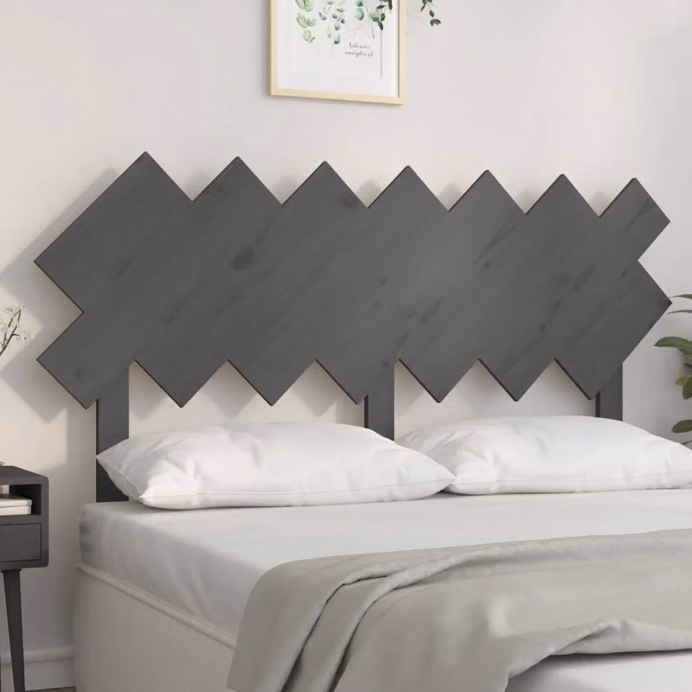 Berkfield Home Grey Rustic Solid Pine Wood Bed Headboard W/D/H: 151.5 x 3 x 81 cm – 2